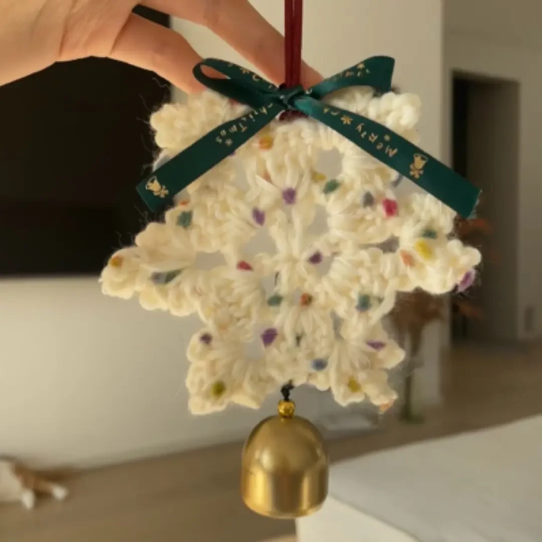 新款初学简单手工编织diy材料包毛线钩针雪花挂件钥匙扣送礼gm