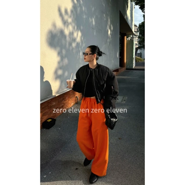 【特价NO退NO换】美式休闲宽松百搭松紧腰磨毛束脚卫裤秋冬ZHA8009