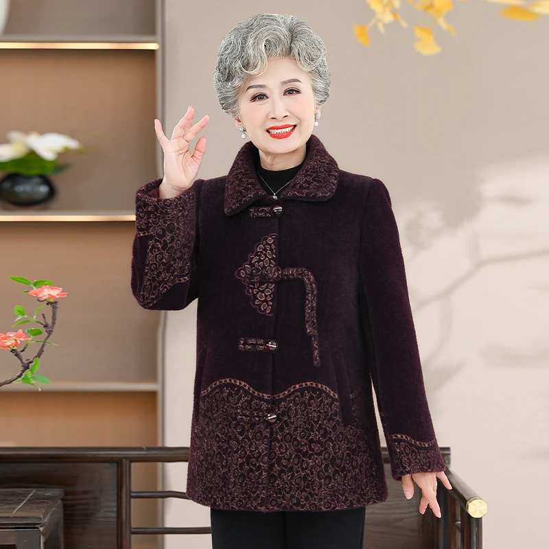 秋冬款妈妈秋冬夹棉外套洋气国风上衣40岁岁减龄中老年新款新中式