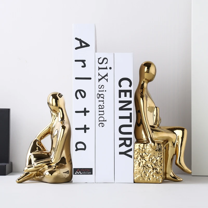 上档次人物书挡摆件家居饰品玄关客厅装饰创意桌面礼物轻奢高档