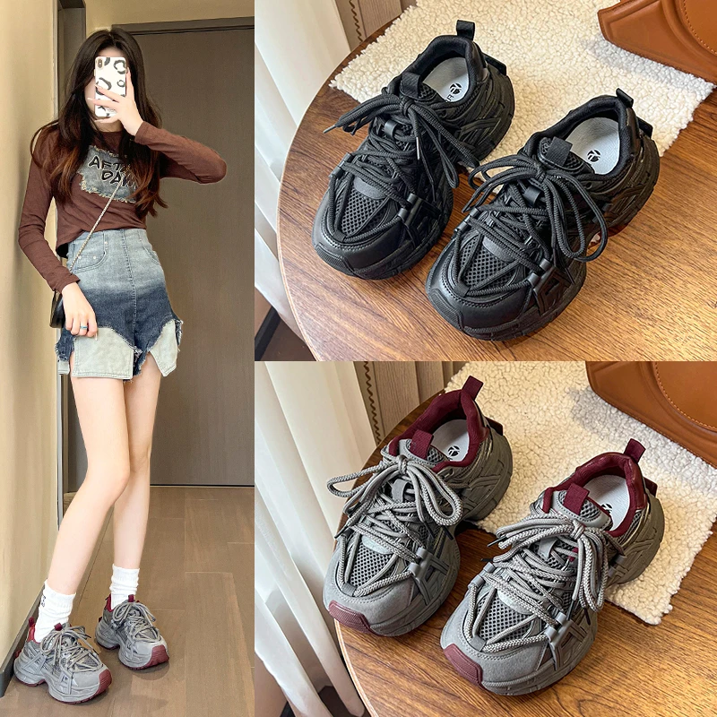 厚底老爹鞋女休闲运动鞋2024新款老爹鞋百搭运动女鞋Z2131
