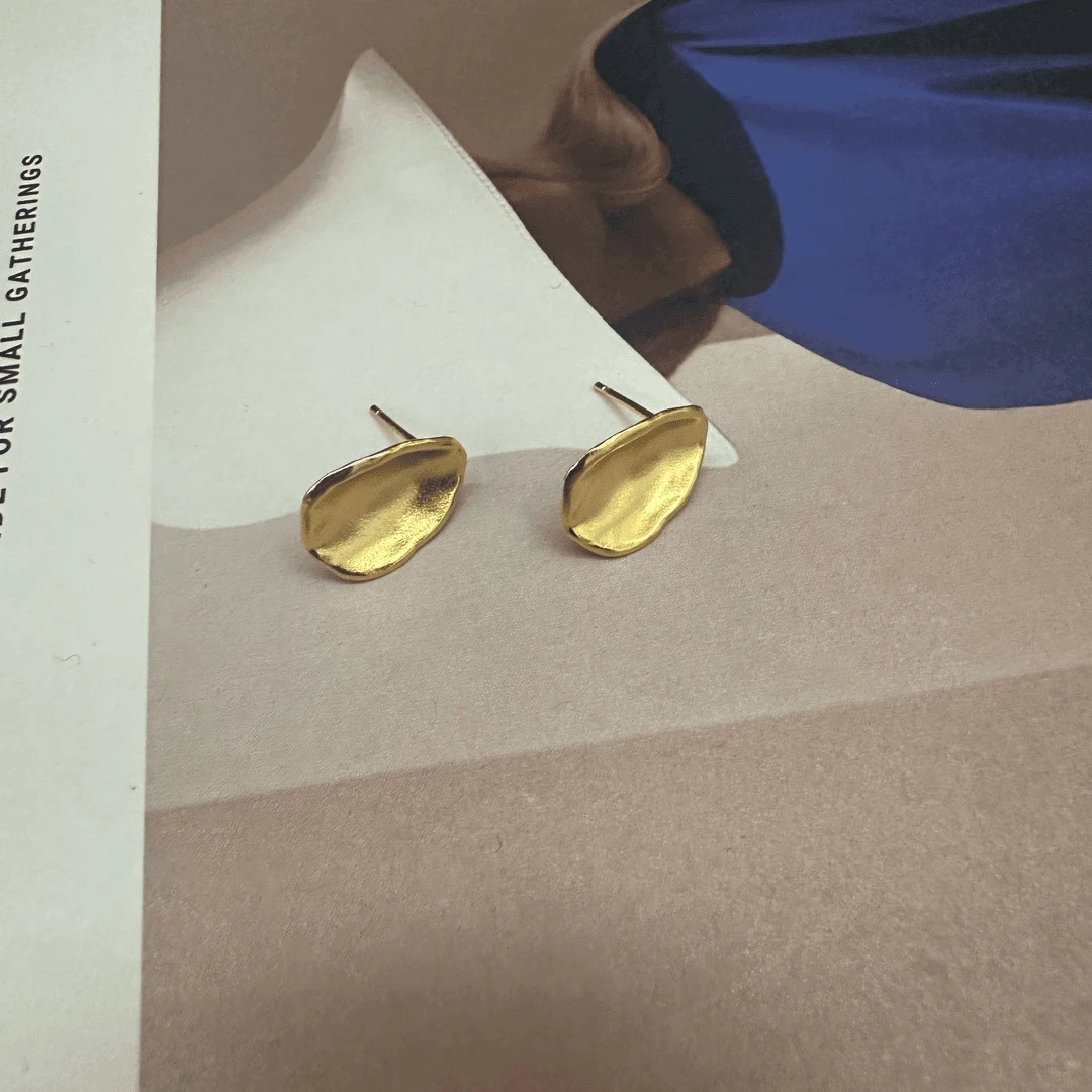 925银银制品 Julia姐姐】小众肌理感不规则几何耳钉