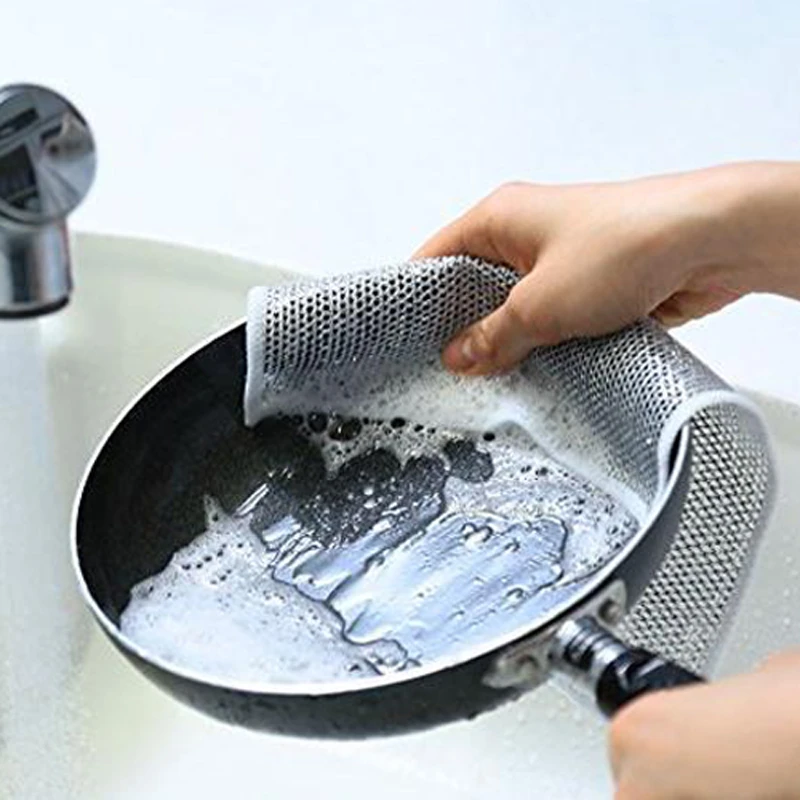 钢丝洗碗布日用清洁布网格不沾油抹布厨房灶台洗碗
