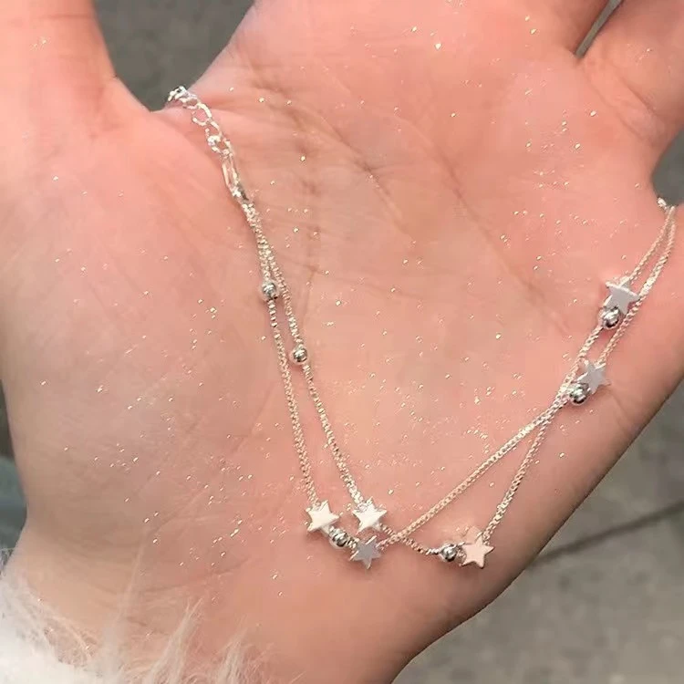 合金手链 星星流星双层手链女生轻奢小众精致闺蜜手串手绳手饰品