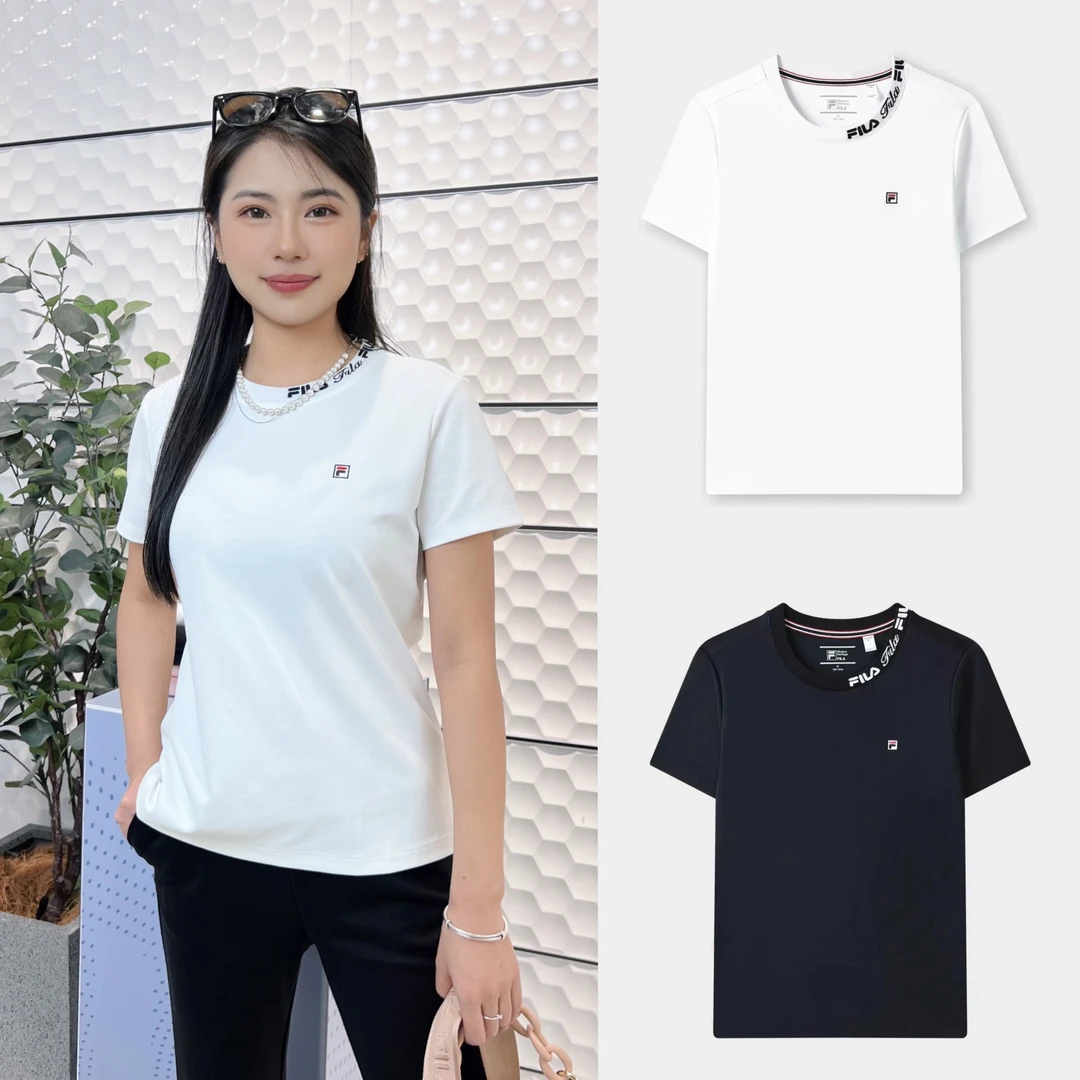 Fila/斐乐短袖女子圆领简约运动百搭款舒适穿搭F11W321103