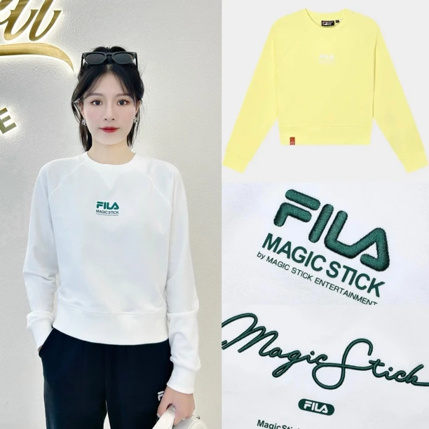 FILA/斐乐时尚女士运动百搭休闲圆领长袖针织套头衫F11W339201F