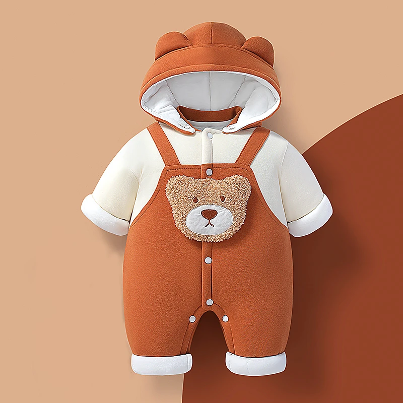 新生婴儿衣服秋冬季装宝宝连体衣外出抱衣套装加厚冬装【不带鞋】