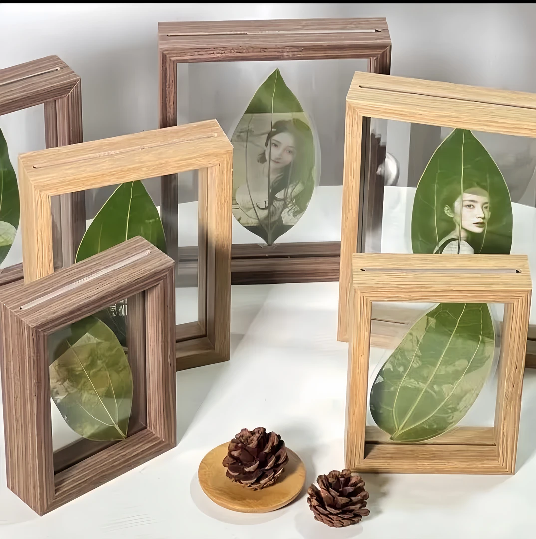 平安叶定制叶雕8寸10寸（实木相框）生日礼物照片定制七夕送女友