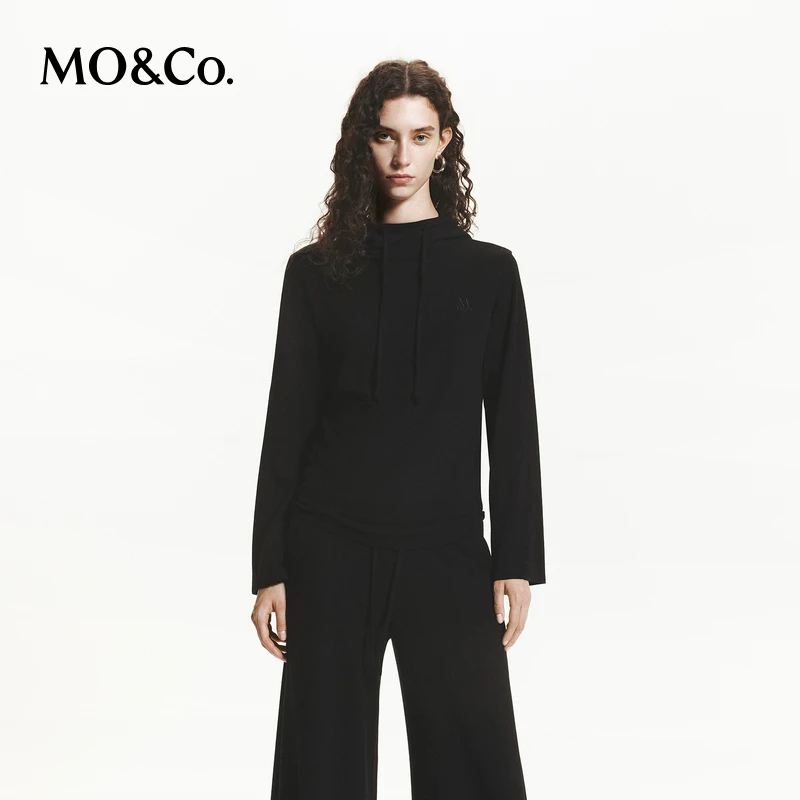 MOCO秋双面抓绒德绒堆领连帽卫衣MBD3SWS001