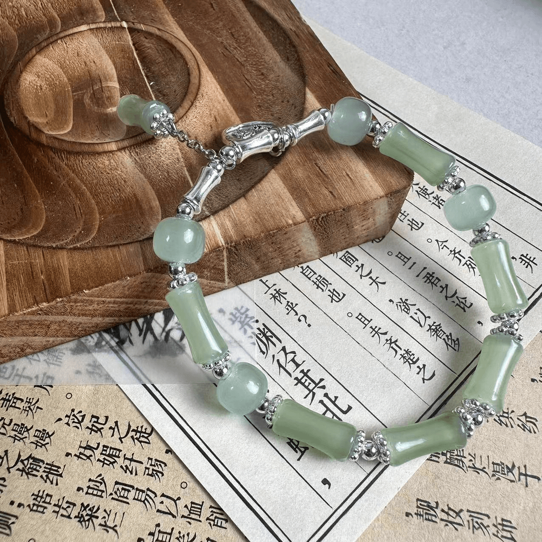 合金琉璃手链 甄选水晶竹蝴蝶牌节手链高颜值手串季玉手串国风