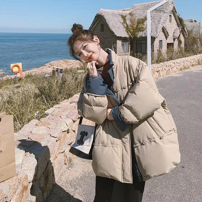 2024年冬季新款韩系洋气时尚轻熟风高级感小个子中款羽绒服外套女