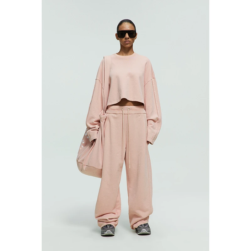 handless inc｜unisex系列-活页压褶圆领宽松短款卫衣