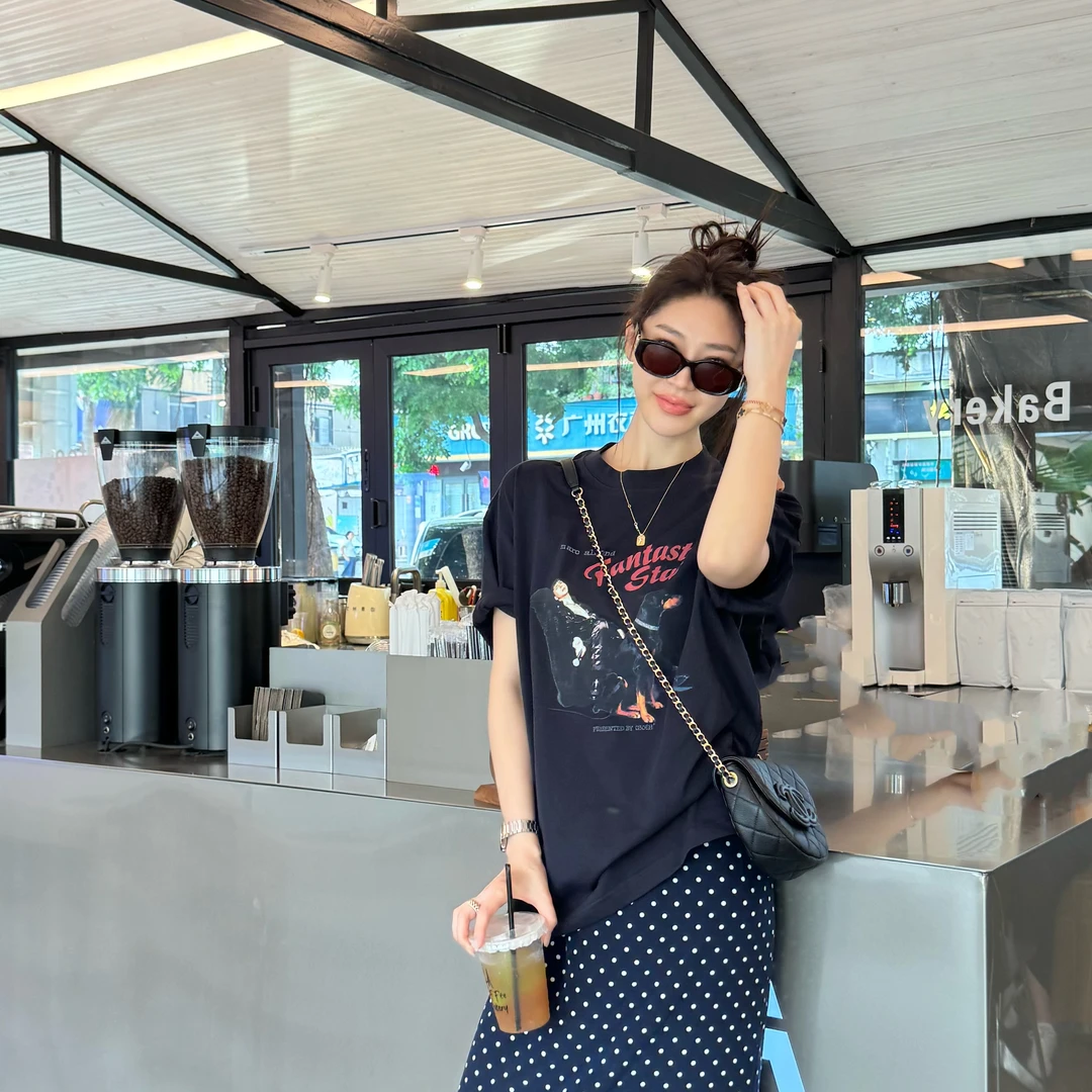 王嬛嬛MsLime‘Kyrie’24年新款时尚休闲气质百搭T恤 HC2B1209