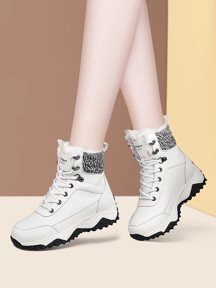 2024秋冬季新款加绒加厚东北大棉鞋真皮鞋雪地靴马丁短靴子女鞋子