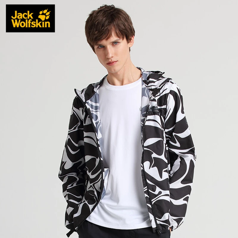 Jack Wolfskin狼爪皮肤衣男春夏户外防晒衣防泼水印花夹克5321111