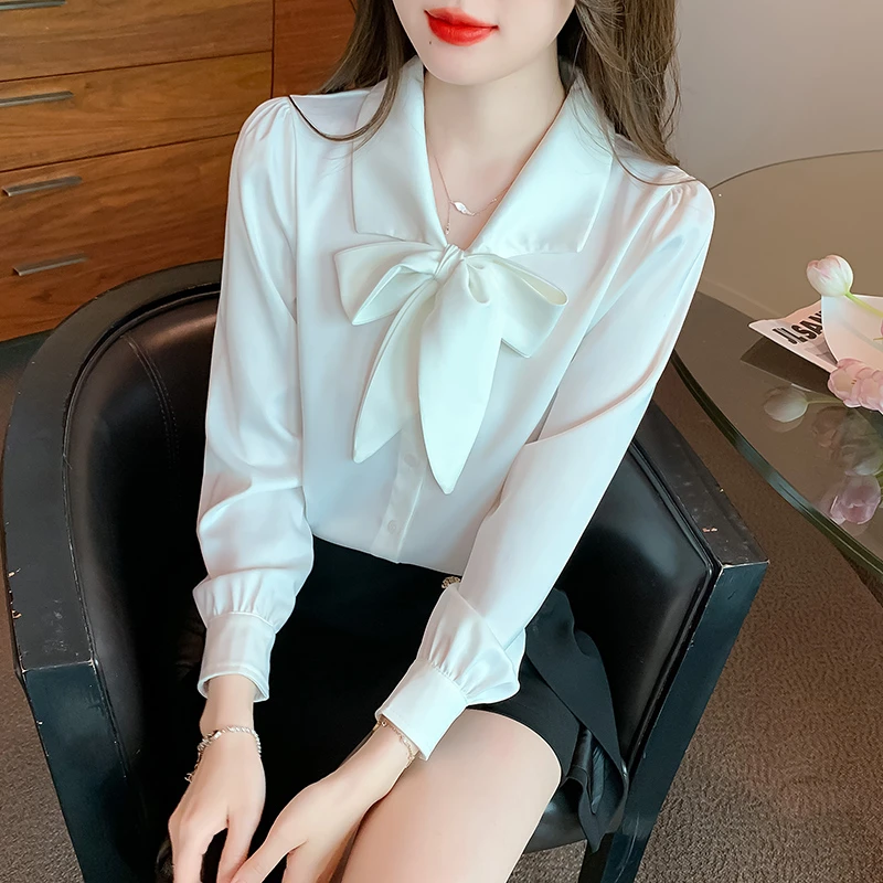 2025春秋爆款法式优雅高档职业长袖雪纺女士衬衫气质百搭长袖上衣