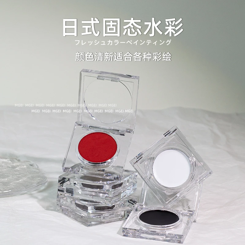 美甲水彩固体日式固态颜料白色黑色画花绘晕染单色彩绘甲油胶专用