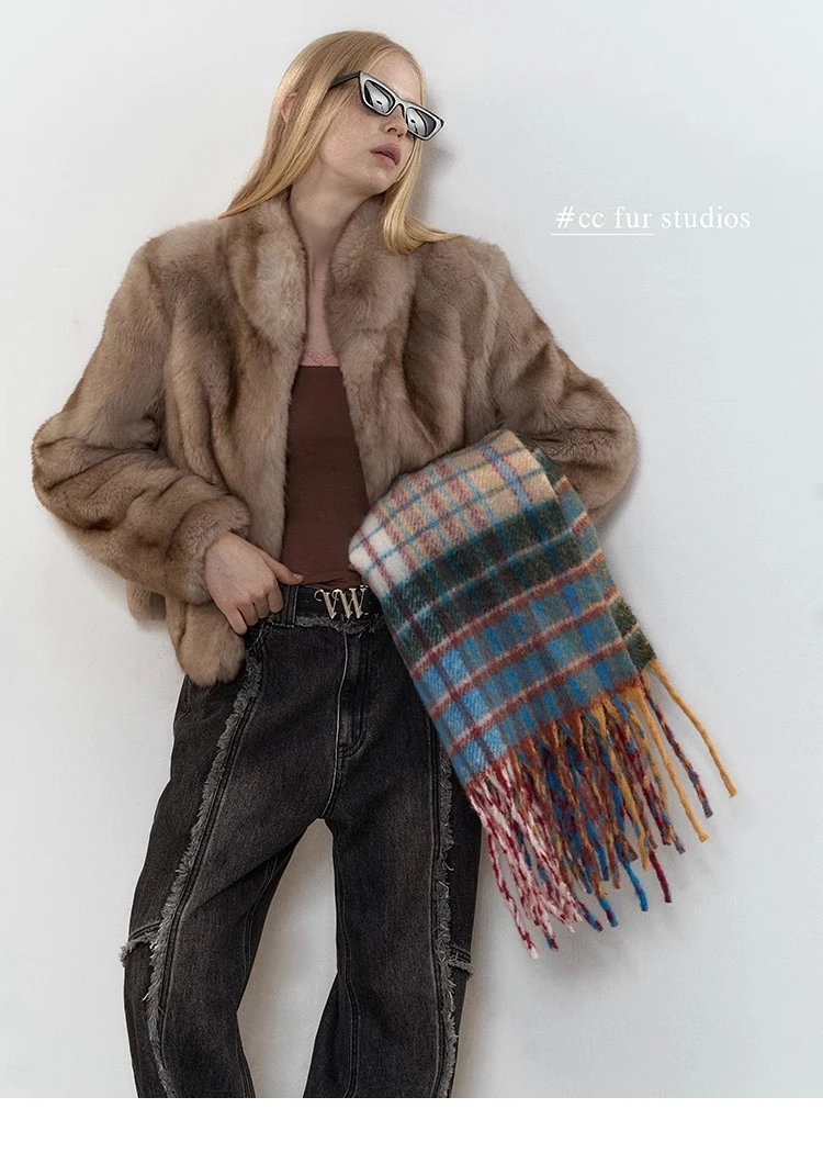 CC皮草 “中古奶狐”芬兰进口整皮背毛狐狸毛皮草外套女