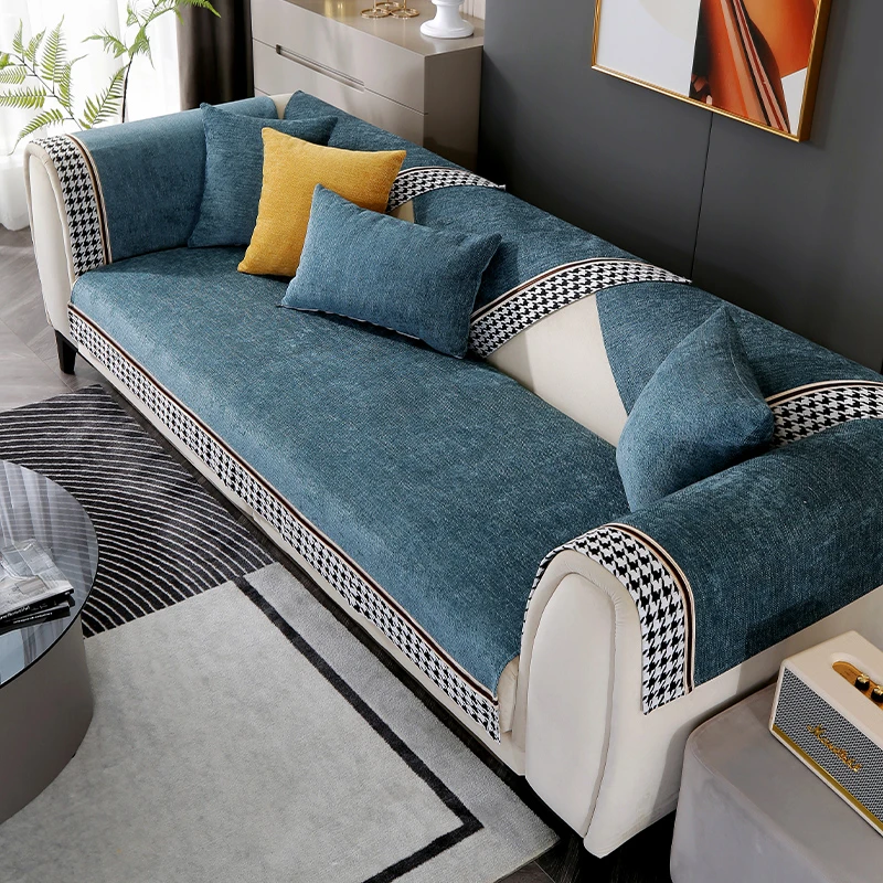 四季通用防滑雪尼尔沙发垫沙发套盖布靠背巾
