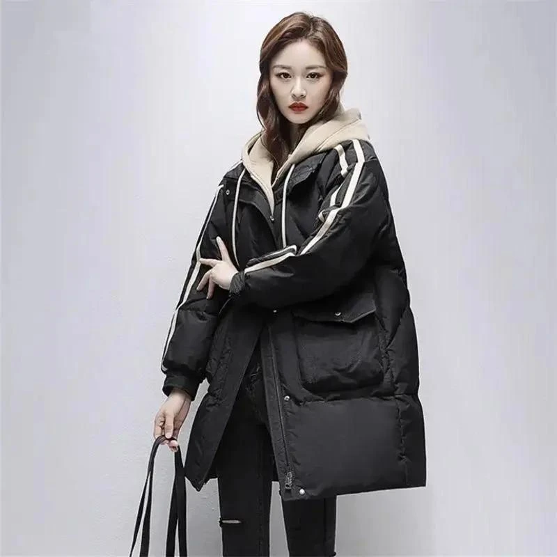 羽绒服中长款羽绒服女冬季2023年新款宽松显瘦加厚保暖假两