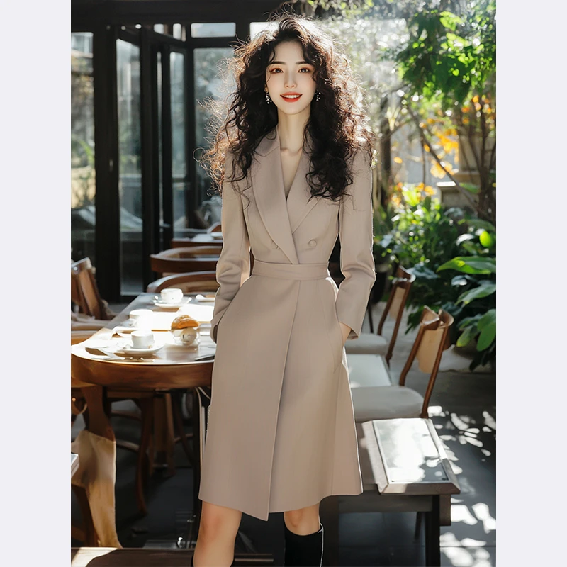 秋装女款2024年新款西装连衣裙正式场合气质轻奢高级感长袖裙子女