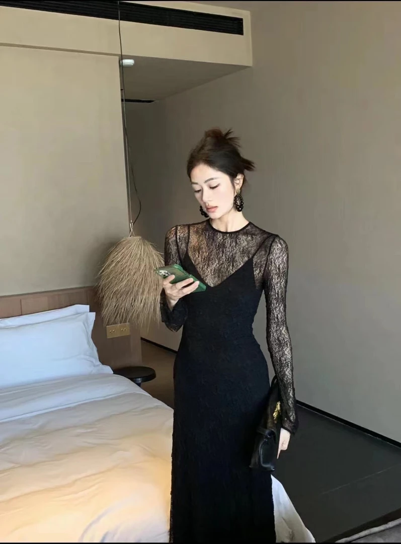 蕾丝显瘦气质长袖