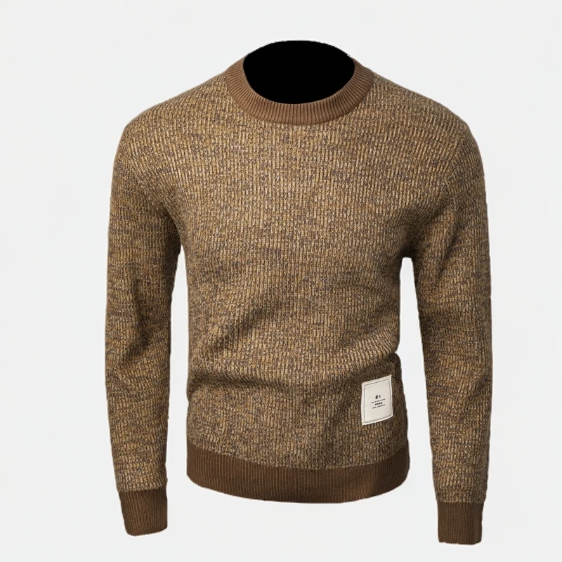 秋冬季新款美式复古时尚圆领毛衣长袖宽松潮流个性针织衫上衣男士