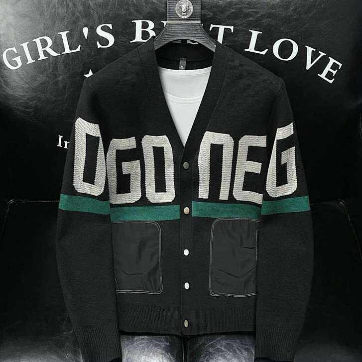 欧货春秋季开衫毛衣男士高级感针织个性帅气潮牌百搭休闲外套男士