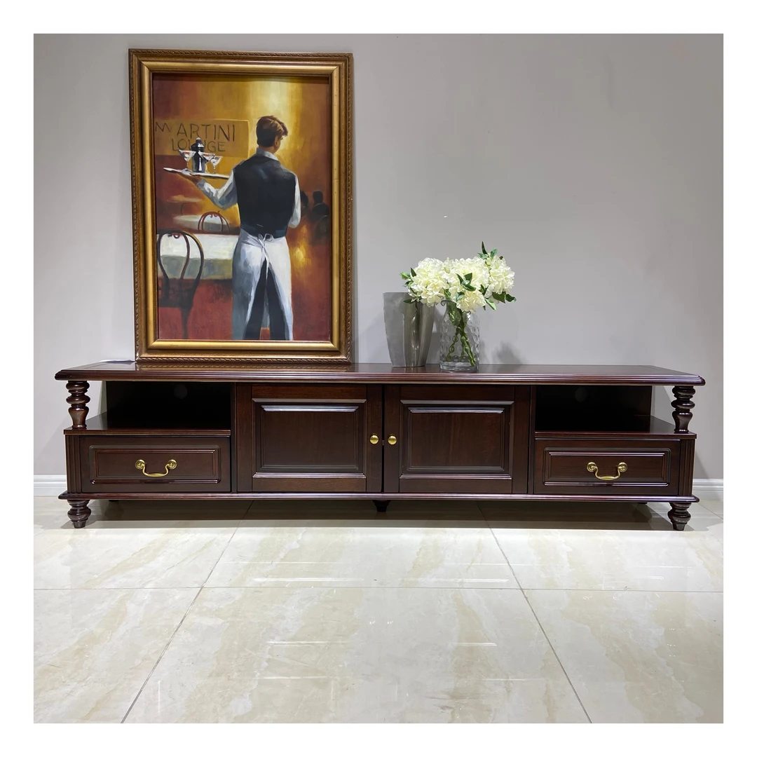 【品牌代工】庄园卡佩KP1716美式风格电视柜纯原木电视柜2米