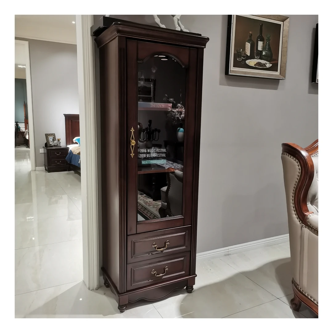 【品牌代工】庄园卡佩KP1711美式风格单门酒柜纯原木边柜储物柜