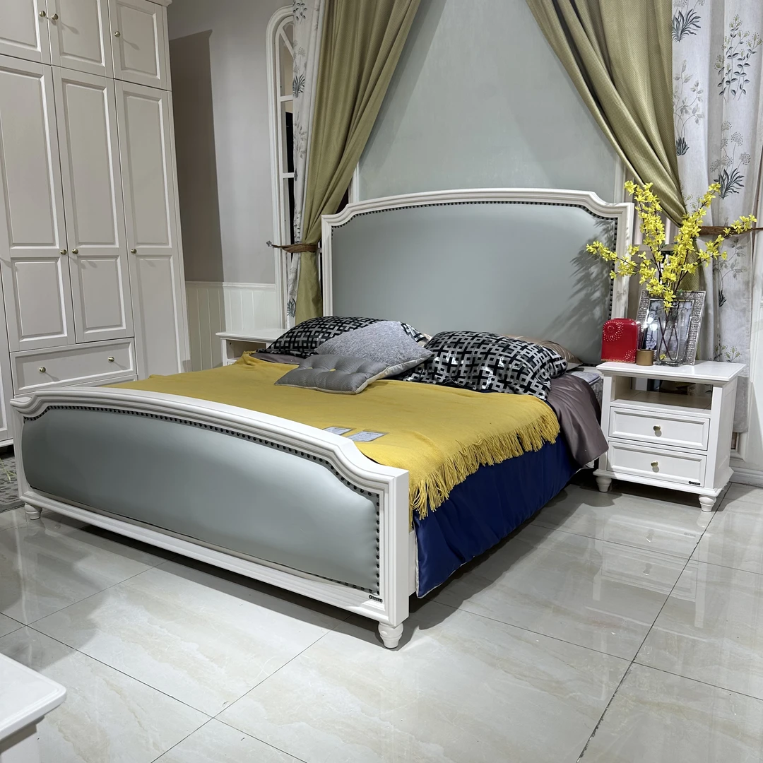 【品牌家具】尚品E1113美式实木软包床主卧床原木床双人大床