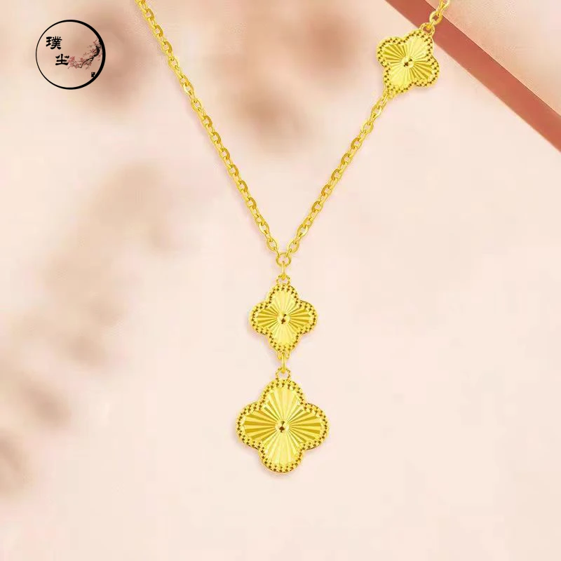 铜合金吊坠  铜合金不掉色经典四叶草项链女款轻奢项链吊坠百搭款