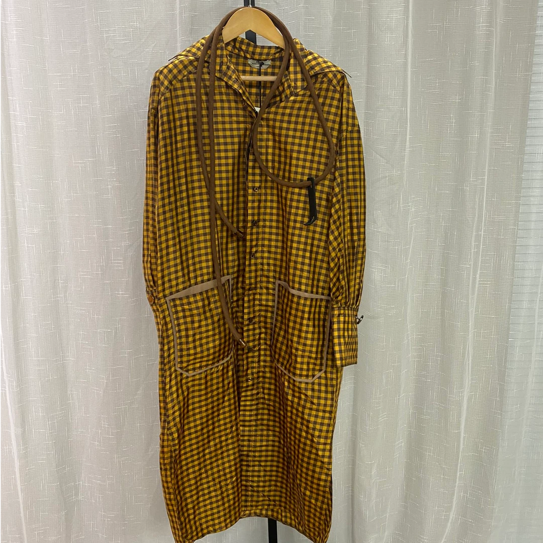 全新未使用 FENDI/芬迪黄色格子裙114996