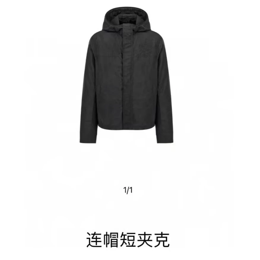 全新未使用 DIOR/迪奥 黑色刺绣连帽外套 124857休闲时尚百搭好看