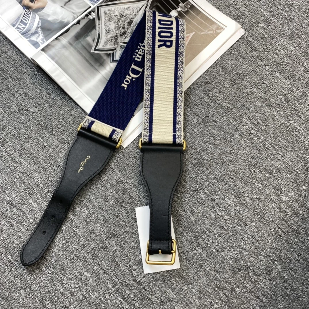 全新未使用 DIOR/迪奥  深蓝色字母腰带 复古搭配时尚皮带 114404