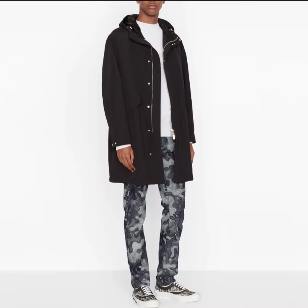 全新未使用 DIOR/迪奥  艺术家联名款黑色派克休闲风衣外套114527