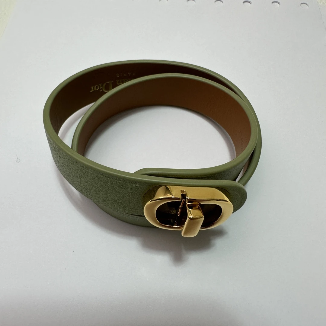 未使用 DIOR/迪奥 全新未使用 DIOR/迪奥CD 绿色皮手环129408