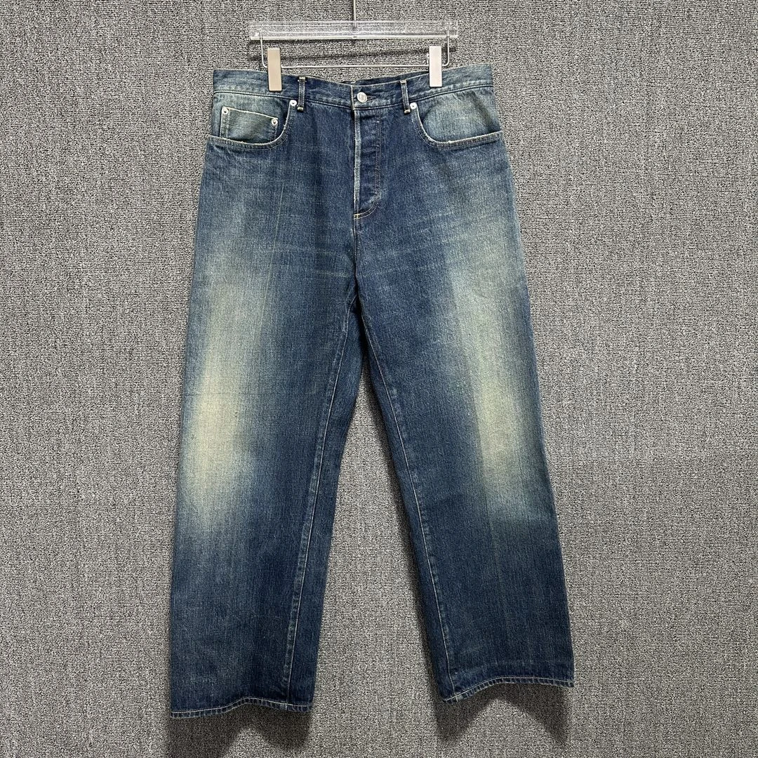全新未使用 DIOR/迪奥 男士蓝色1947阔腿牛仔裤128969休闲宽松