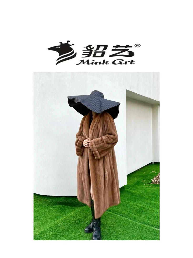 貂艺【倾城诗人】进口艳红啡 整貂奢华倾国领南瓜袖长款皮草 ZZ260