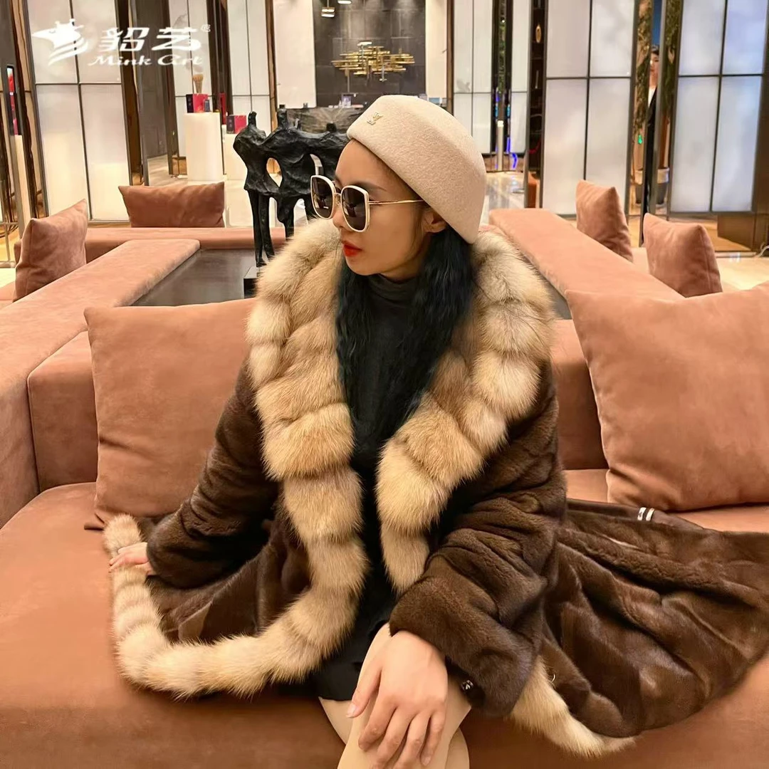 貂艺 Mink Art | 人间贵妇 进口满天星 整貂中长款连帽皮草DL002M