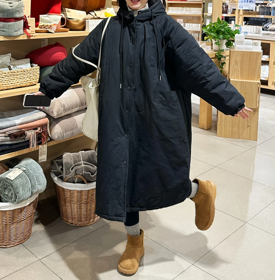 【恬宝外贸】冬季时尚连帽纯色休闲棉衣简约大气女装百搭防风