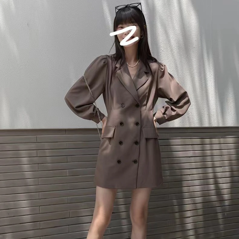 高级气质长袖西装裙