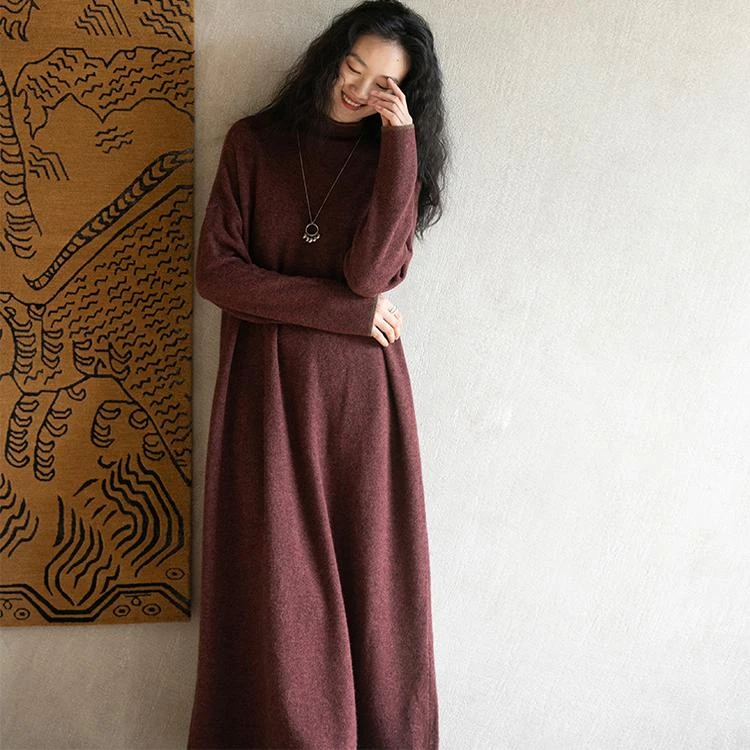 牧衣游 牦牛绒毛织混纺高级感连衣裙 疏疏雨【不支持会员折】