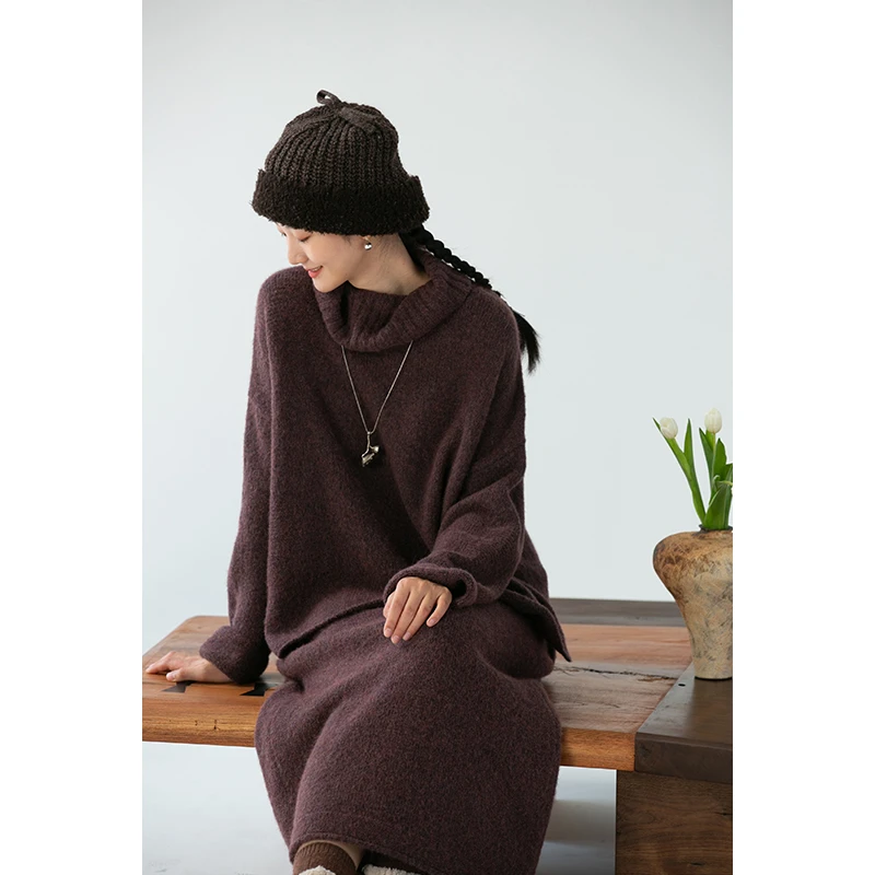 牧衣游原创设计女装滑爽软糯高领【羊驼毛混织毛织套头衫】小重山