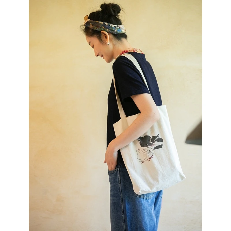 牧衣游 文艺复古百搭简约纯棉单肩包 鹍玉【不支持会员折】