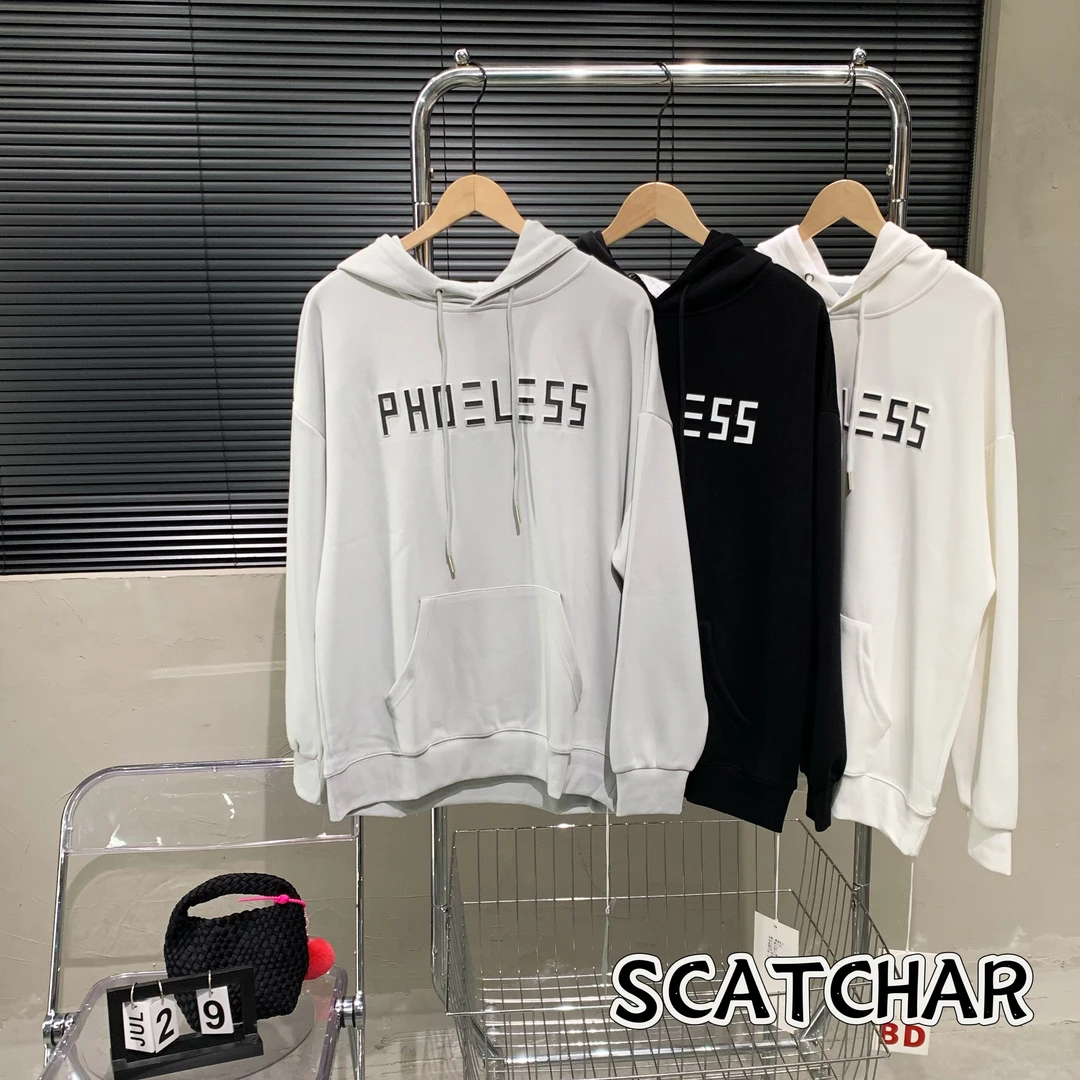 【杨少华服饰】秋冬连帽抽绳长袖卫衣简约字母设计百搭情侣款0795