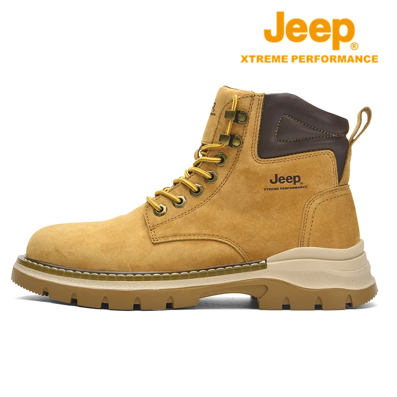 JEEP/吉普户外休闲马丁靴秋季高帮男士防滑耐磨复古百搭大靴男