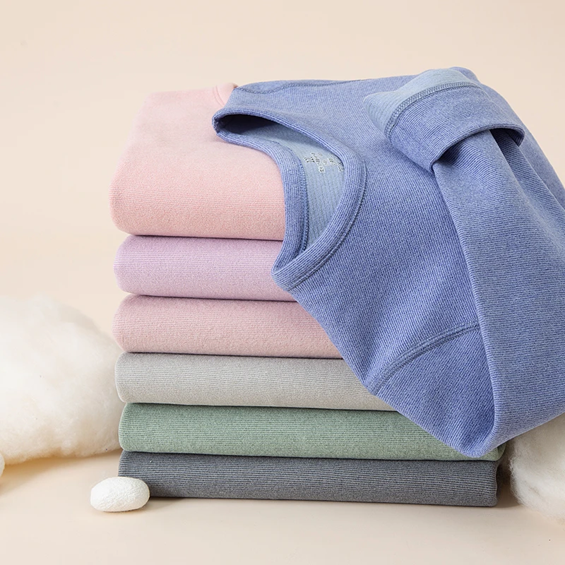 秋冬儿童青少年羊毛蚕丝保暖内衣套装大男童秋衣女宝秋衣打底睡衣