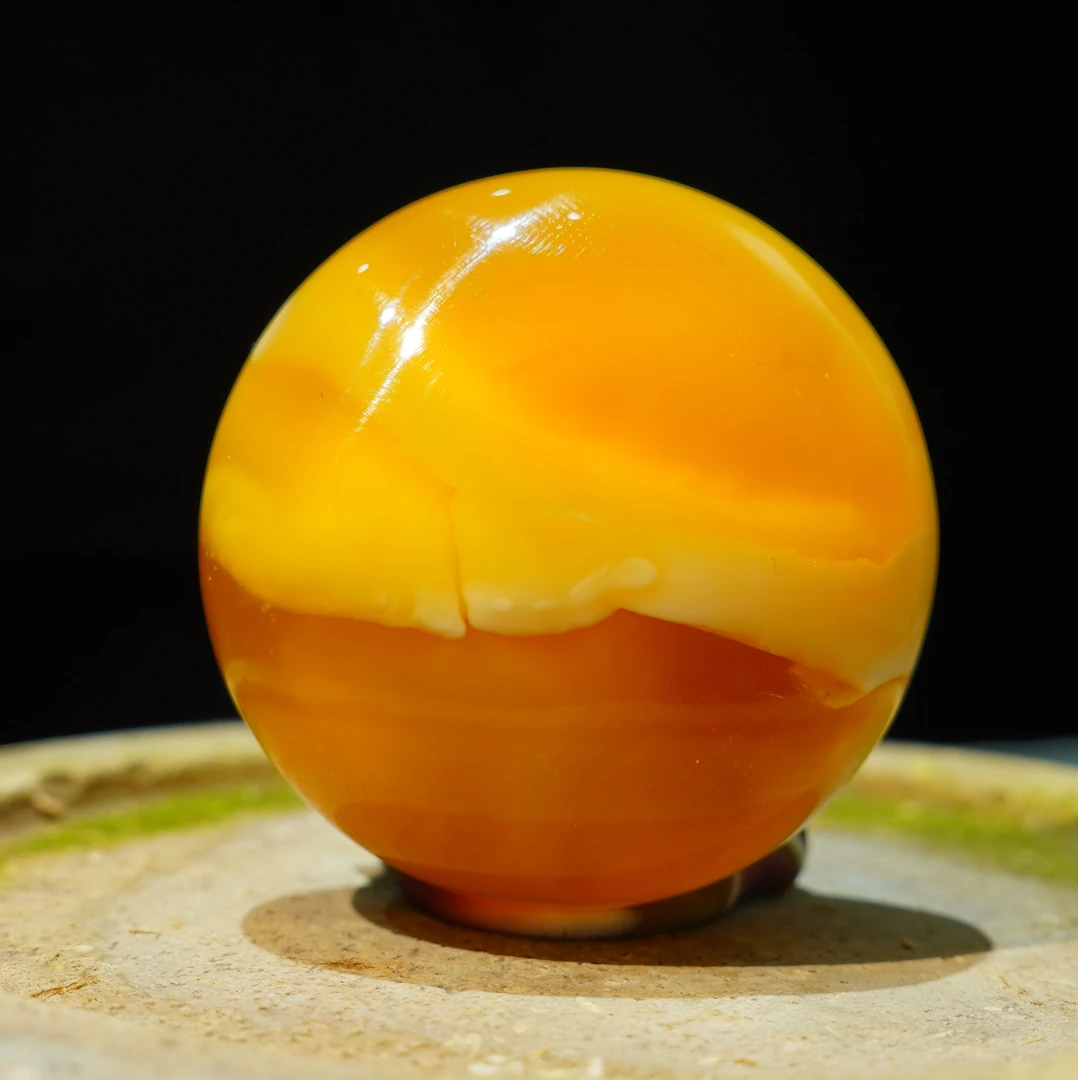 天然蜜蜡花白蜡饼子吊坠项链挂件