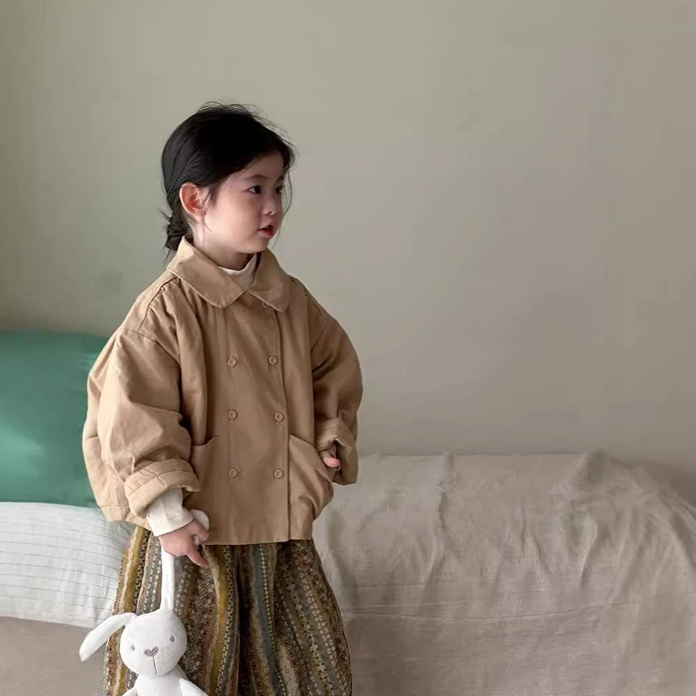 儿童双排扣夹棉外套24825